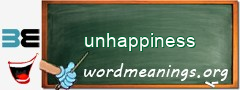 WordMeaning blackboard for unhappiness